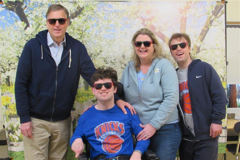 Clients posing for family day